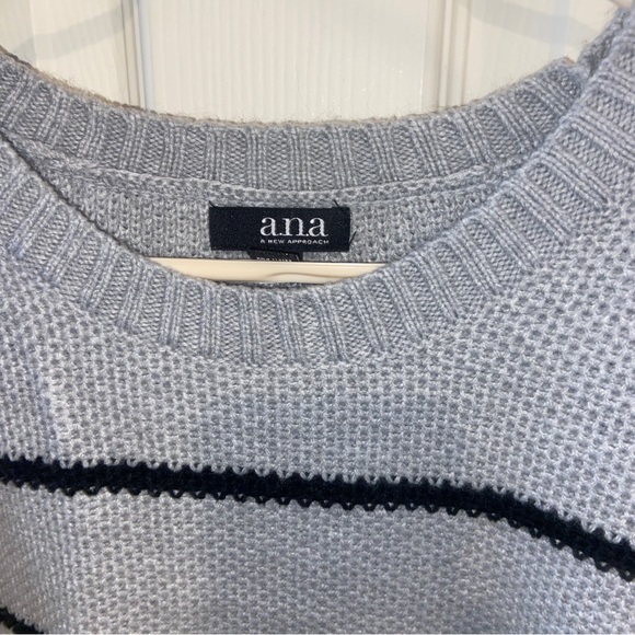 ANA A New Approach womens sweater XL gray black stripes. - Picture 2 of 7